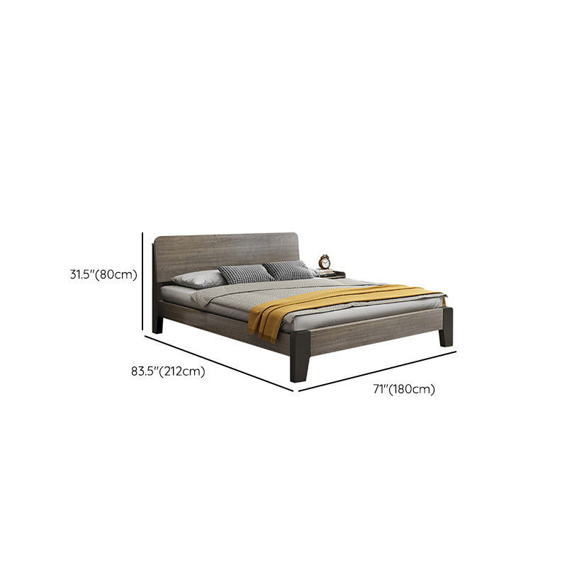 Contemporary Wood Mattress Included with Headboard Rectangular Panel Bed