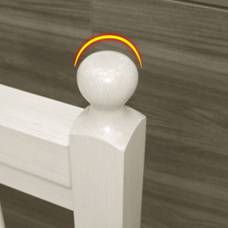 Solid Wood Bunk Bed Modern Style White Bunk Bed with Guardrail