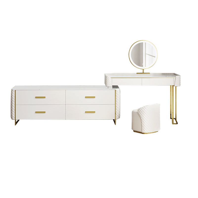 White Make-up Vanity 17.71" Wide Makeup Vanity Desk Table with 6 Drawers