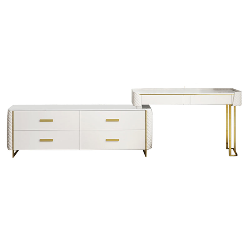 White Make-up Vanity 17.71" Wide Makeup Vanity Desk Table with 6 Drawers