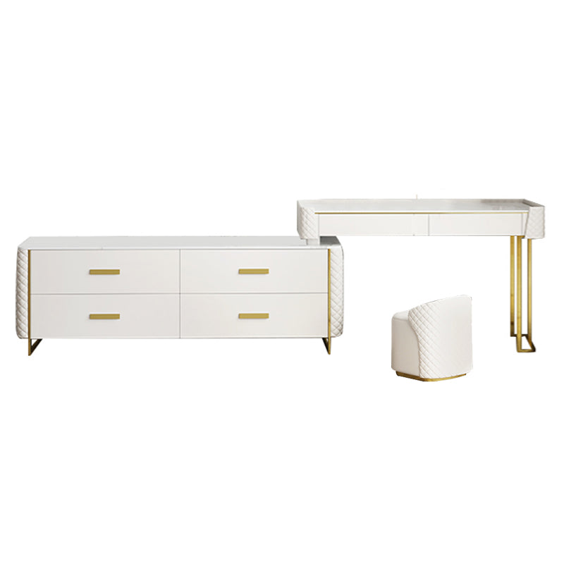 White Make-up Vanity 17.71" Wide Makeup Vanity Desk Table with 6 Drawers