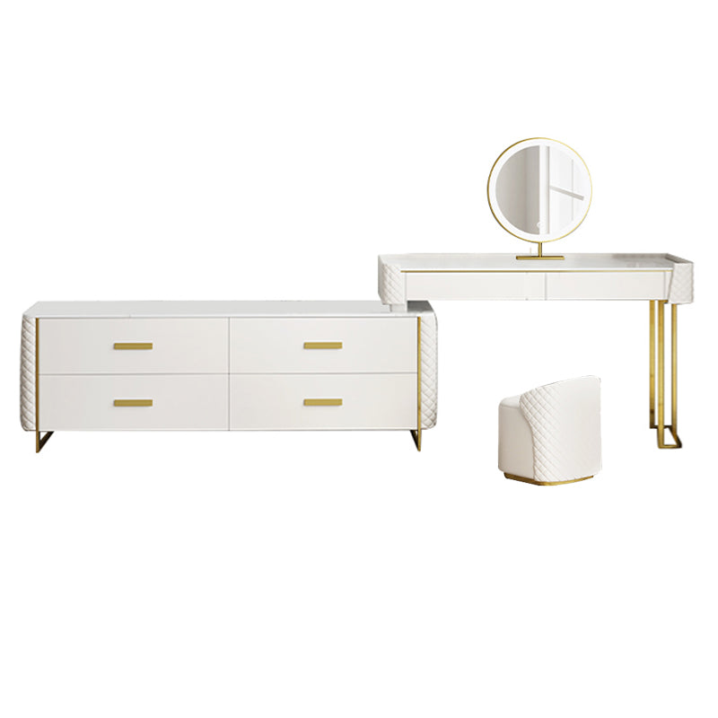 White Make-up Vanity 17.71" Wide Makeup Vanity Desk Table with 6 Drawers