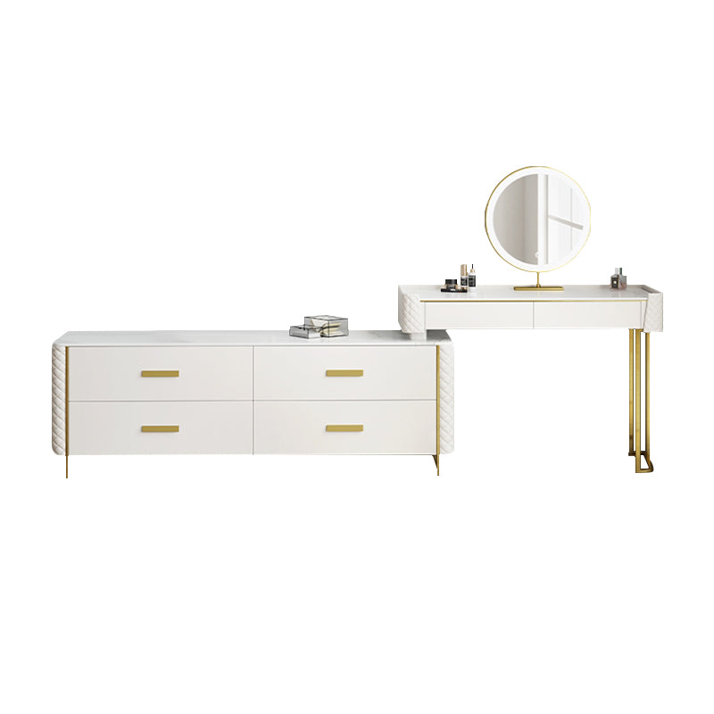 White Make-up Vanity 17.71" Wide Makeup Vanity Desk Table with 6 Drawers