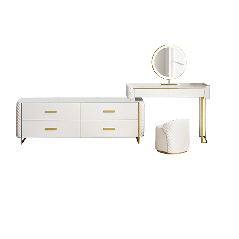 White Make-up Vanity 17.71" Wide Makeup Vanity Desk Table with 6 Drawers