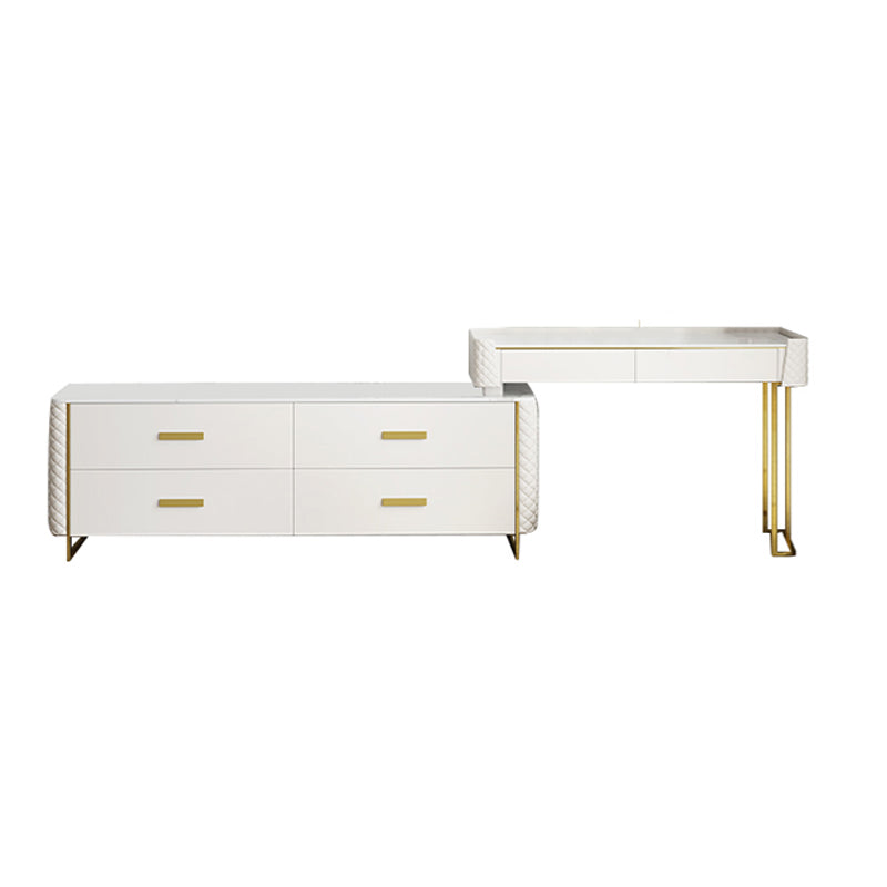 White Make-up Vanity 17.71" Wide Makeup Vanity Desk Table with 6 Drawers