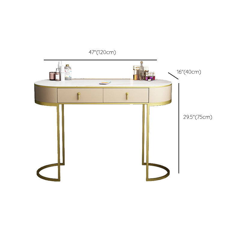 Glam 29.52 " H Slate Top Vanity Stool with Drawers Dressing Table