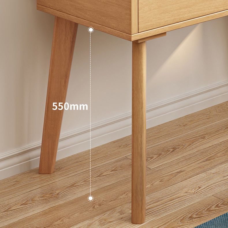 Scandinavian 29.52" Height Solid Wood Table Makeup Vanity with Mirror