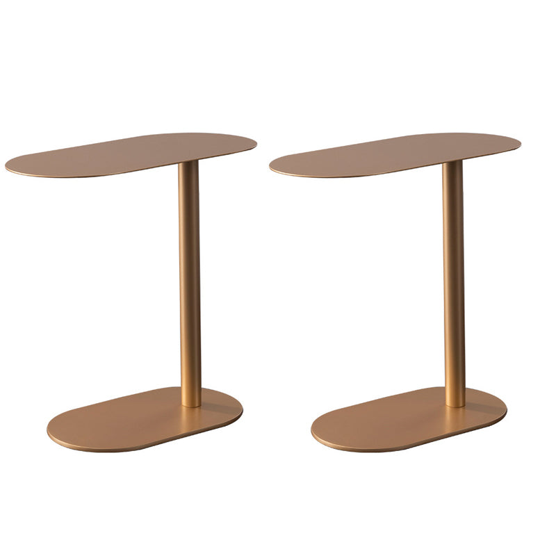 Gold Oval Accent Side Table Mid-Century Metal C Side End Table
