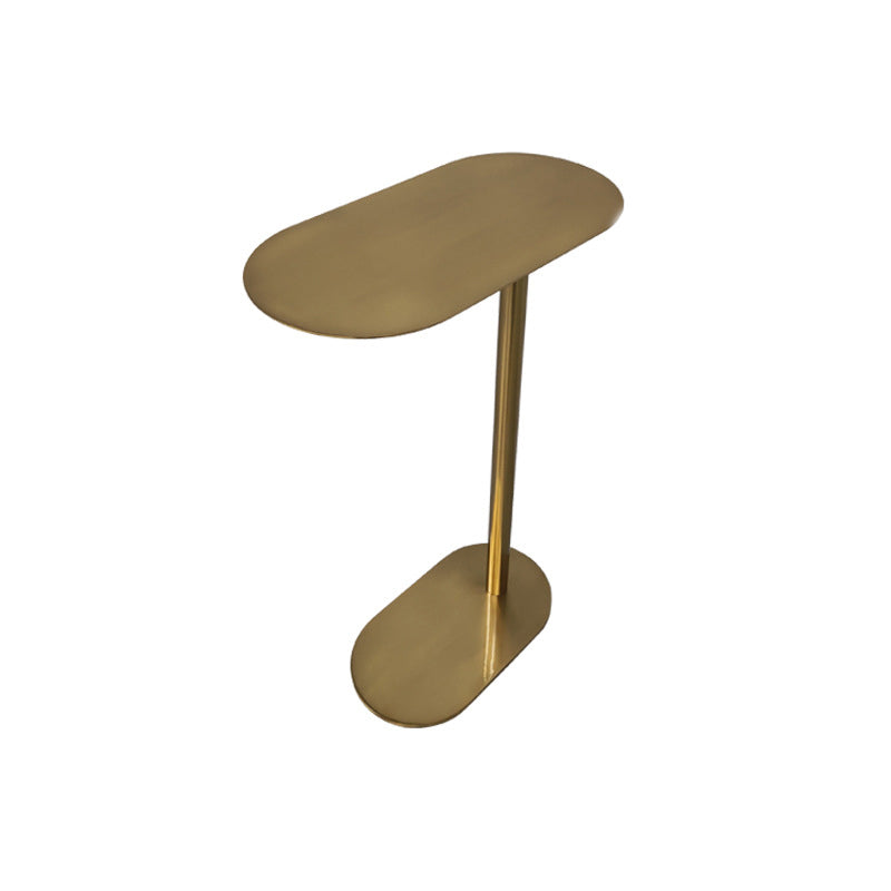 Gold Oval Accent Side Table Mid-Century Metal C Side End Table
