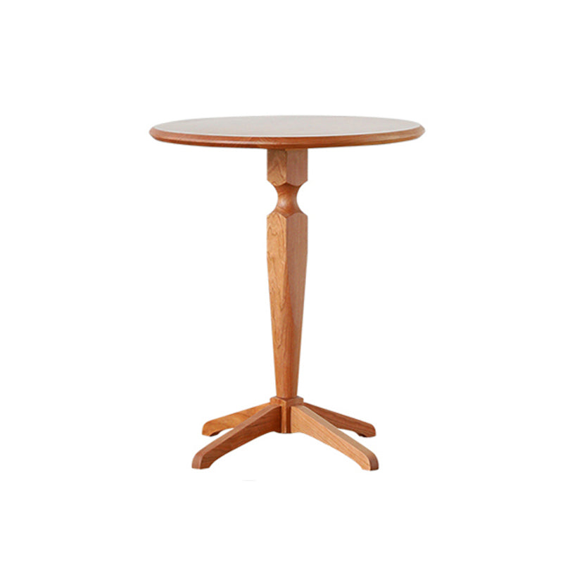 Modern Solid Wood End Table Pedestal Corner Table for Living Room