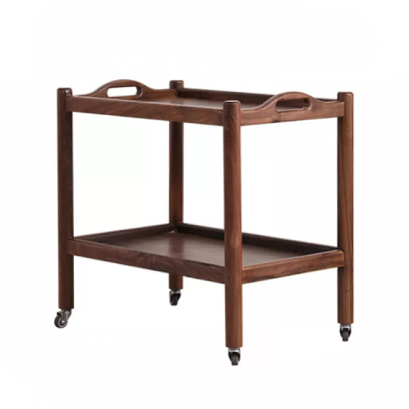 Modern Rectangular End Table Double Tier Corner Table with Storage