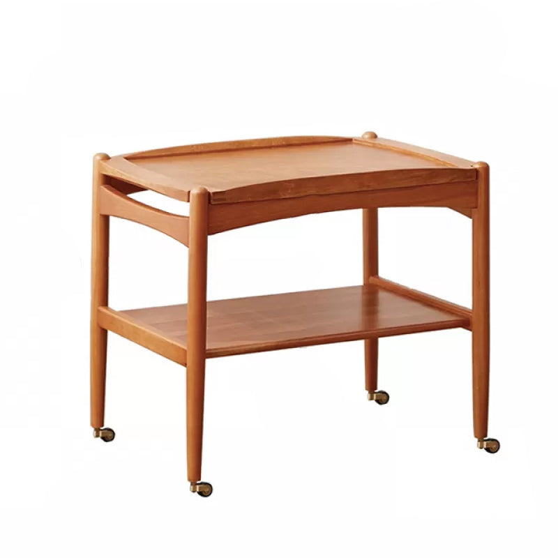 Modern Rectangular End Table Double Tier Corner Table with Storage