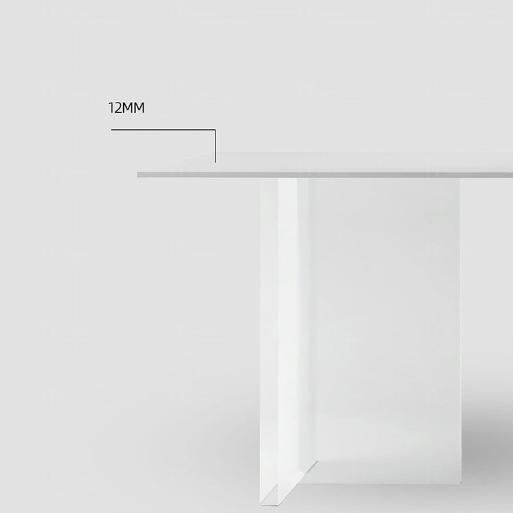 Medieval Modern Stone Dining Table Double Pedestal Rectangle Table for Dining Room