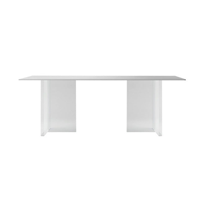 Medieval Modern Stone Dining Table Double Pedestal Rectangle Table for Dining Room