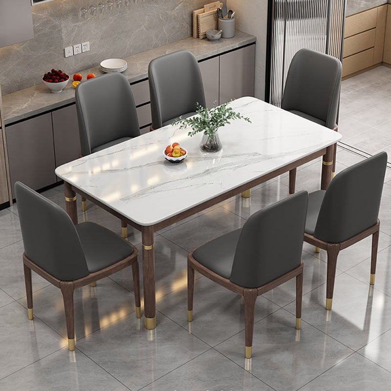 Medieval Modern Stone Dining Table 4 Rubber Legs Table for Dining Room