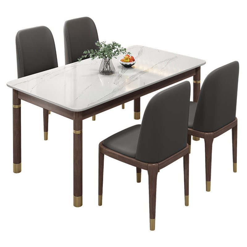 Medieval Modern Stone Dining Table 4 Rubber Legs Table for Dining Room