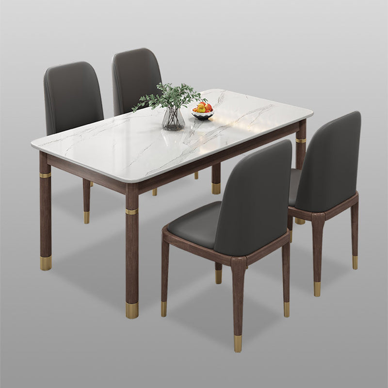 Medieval Modern Stone Dining Table 4 Rubber Legs Table for Dining Room