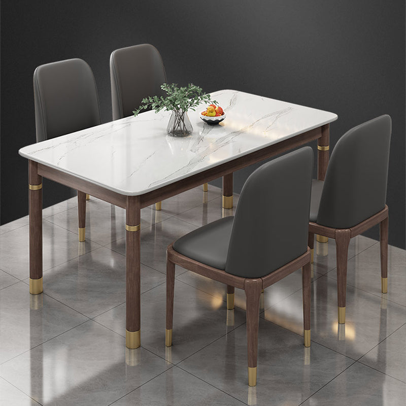 Medieval Modern Stone Dining Table 4 Rubber Legs Table for Dining Room