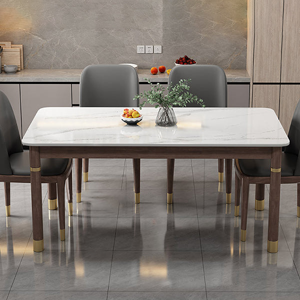 Medieval Modern Stone Dining Table 4 Rubber Legs Table for Dining Room
