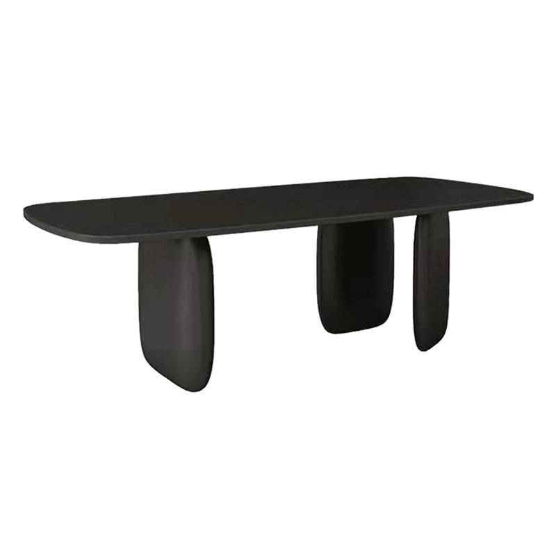 Modern Style Dining Wood Table Dining Rectangle Table with Wooden Legs