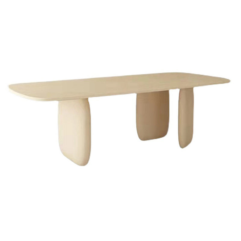 Modern Style Dining Wood Table Dining Rectangle Table with Wooden Legs