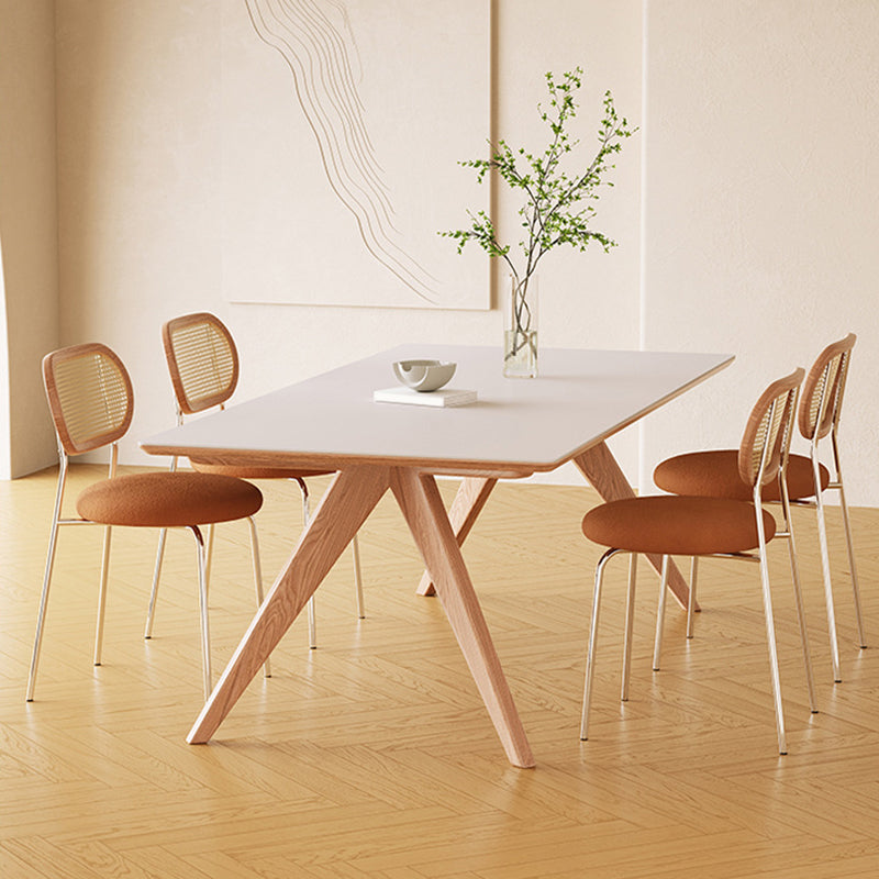 Medieval Modern Stone Dining Table 4 Ash Legs Table for Dining Room