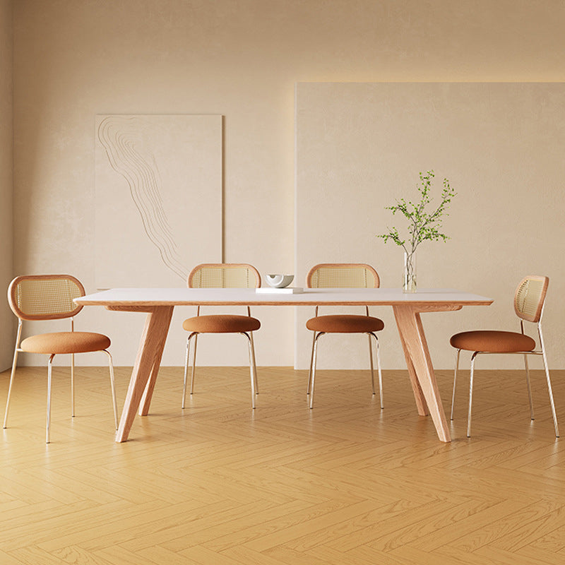 Medieval Modern Stone Dining Table 4 Ash Legs Table for Dining Room