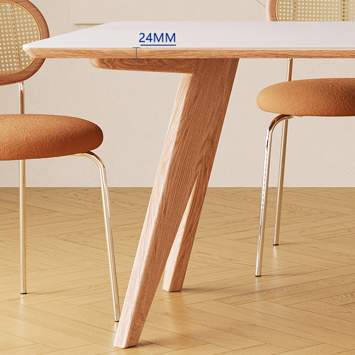 Medieval Modern Stone Dining Table 4 Ash Legs Table for Dining Room