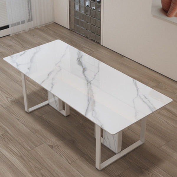 Glam Style Stone Dining Table 4 Legs Dining Table for Dining Room