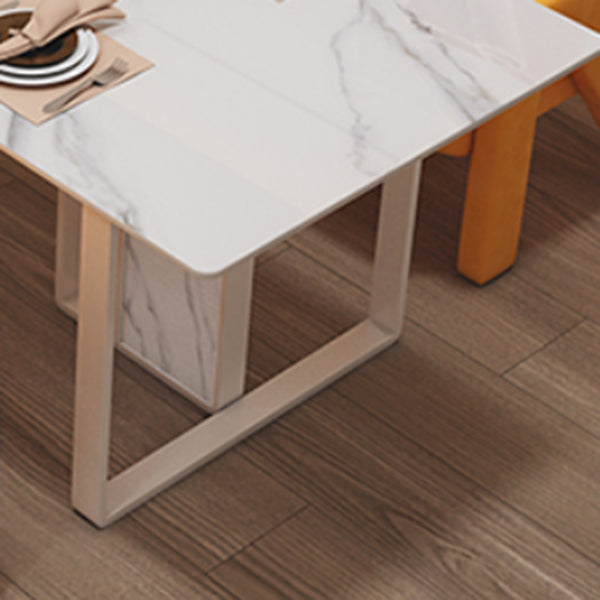 Glam Style Stone Dining Table 4 Legs Dining Table for Dining Room