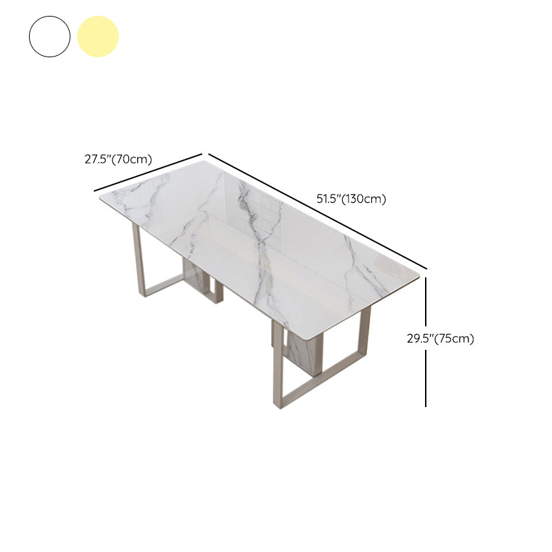 Glam Style Stone Dining Table 4 Legs Dining Table for Dining Room