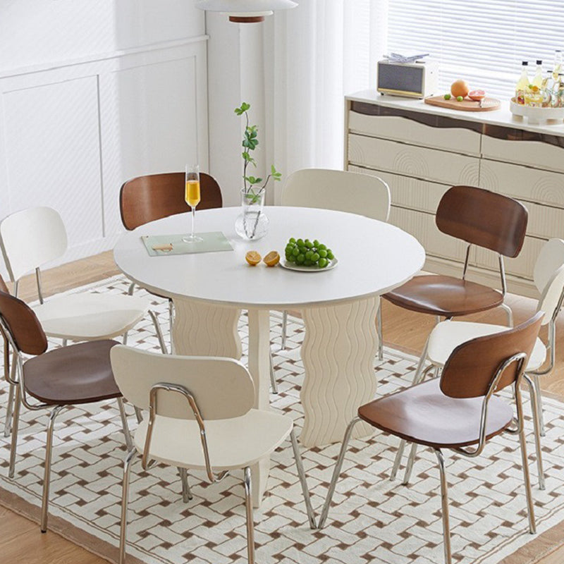 Modern Round Dining Table 3 White Legs Table for Dining Room