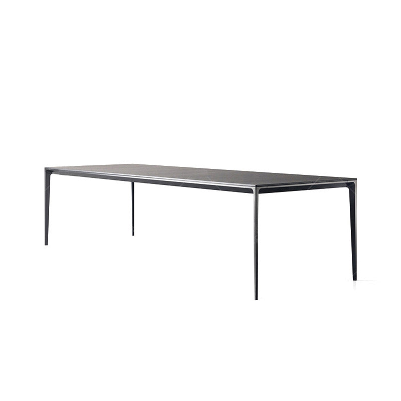 Mid-Century Dining Room Table Rectangle Stone Dinette Table for Home