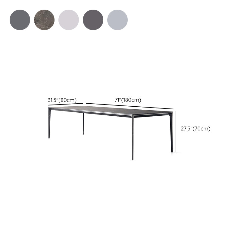 Mid-Century Dining Room Table Rectangle Stone Dinette Table for Home