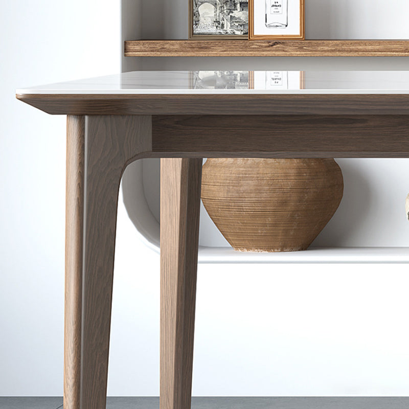Mid-Century Dining Room Table Rectangle Stone Dinette Table for Dining Room
