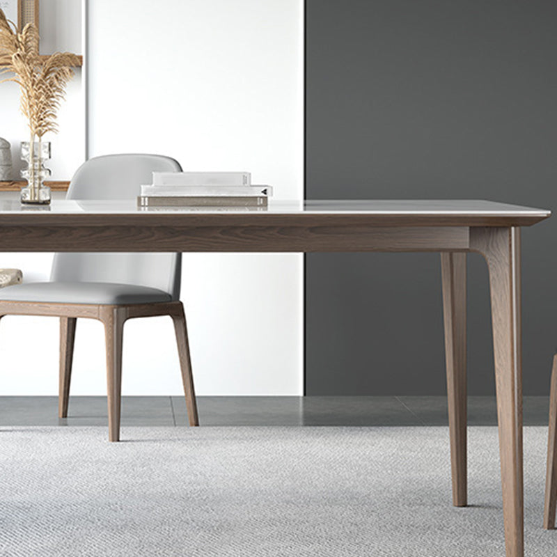 Mid-Century Dining Room Table Rectangle Stone Dinette Table for Dining Room