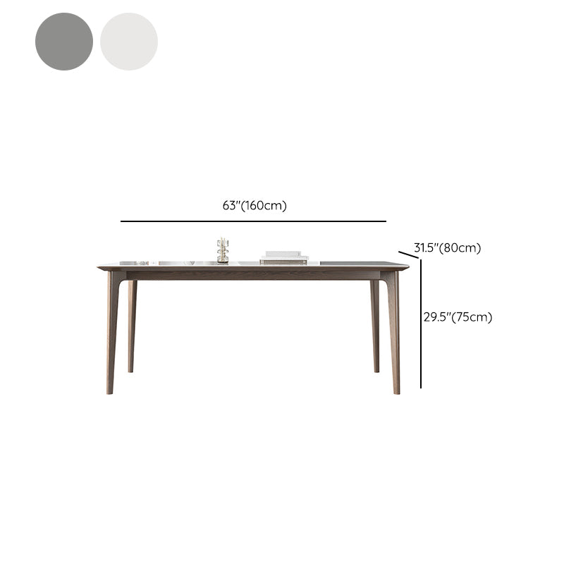 Mid-Century Dining Room Table Rectangle Stone Dinette Table for Dining Room