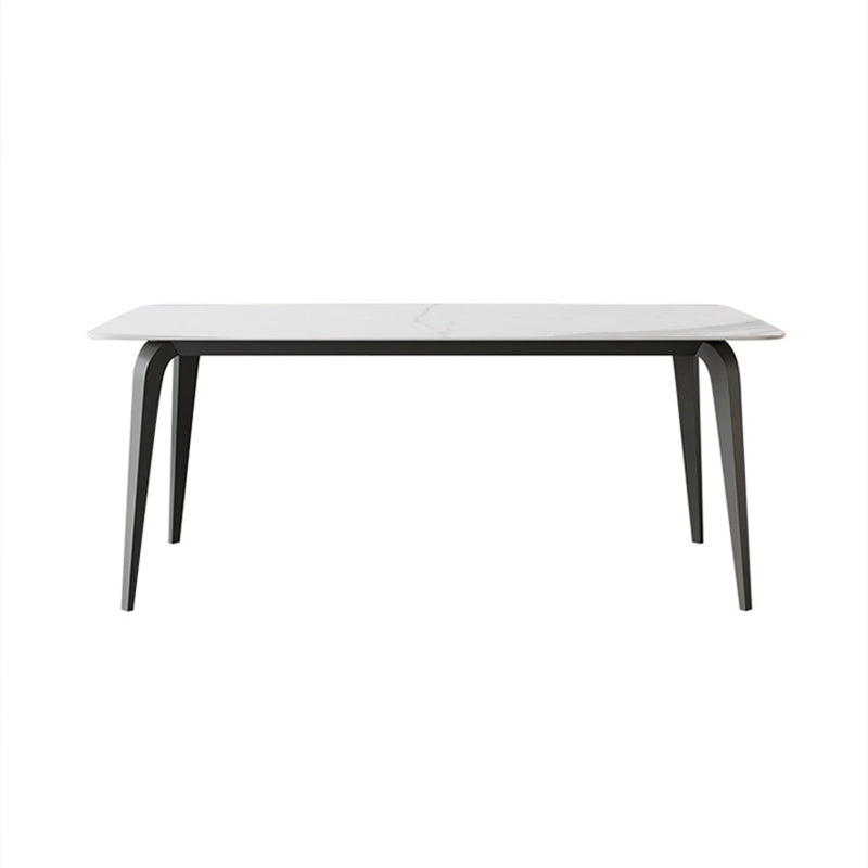 Mid-Century Dining Room Table Rectangle Stone Dinette Table for Kitchen
