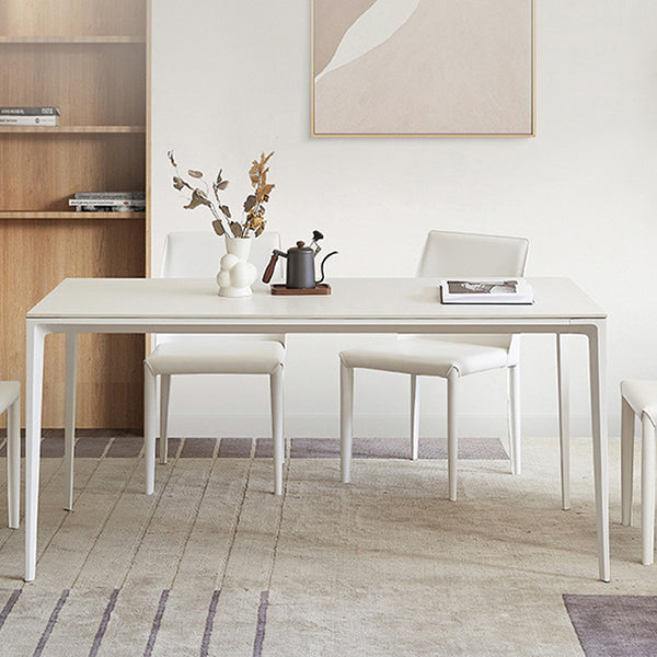 White Stone Dinette Table Set with Metal Frame 1/2/5 Pieces Modern Dining Set