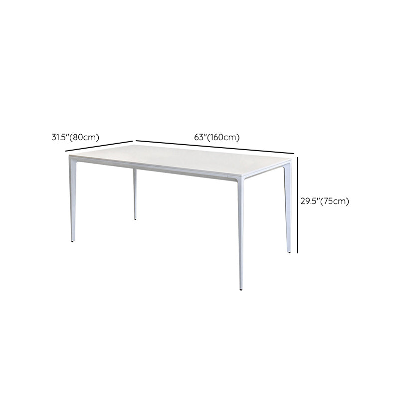 White Stone Dinette Table Set with Metal Frame 1/2/5 Pieces Modern Dining Set