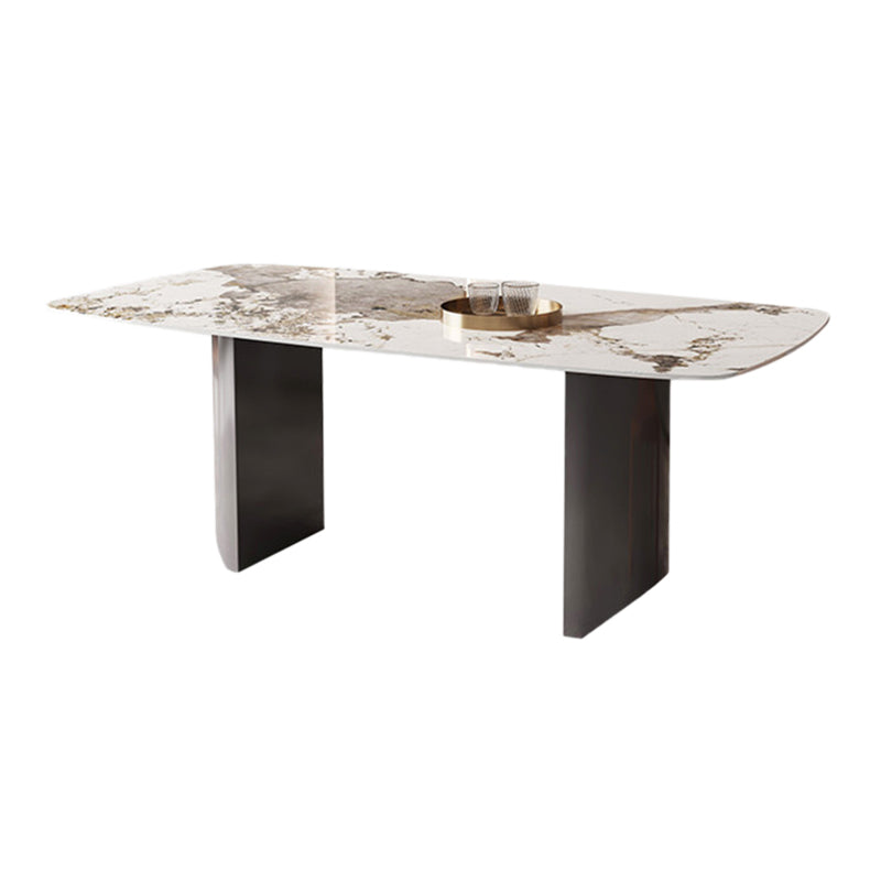 White Stone Dining Table Set 1/2/5/7 Pieces Glam Dinette Set for Kitchen