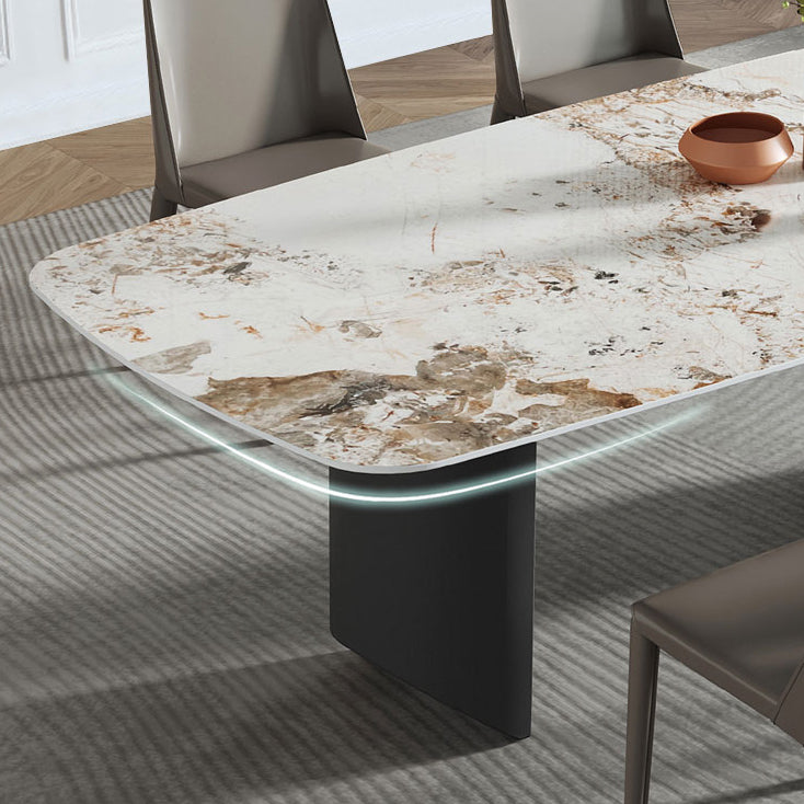 White Stone Dining Table Set 1/2/5/7 Pieces Glam Dinette Set for Kitchen