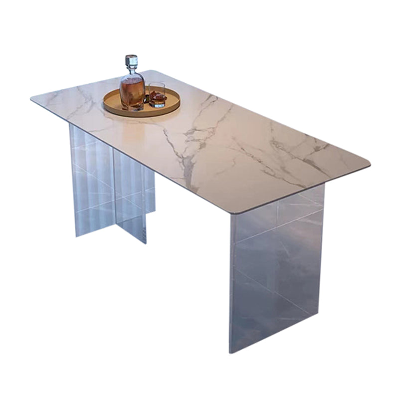 Glam Acrylic Dinette Set for Home 1/3/7 Pieces White Dining Table Set