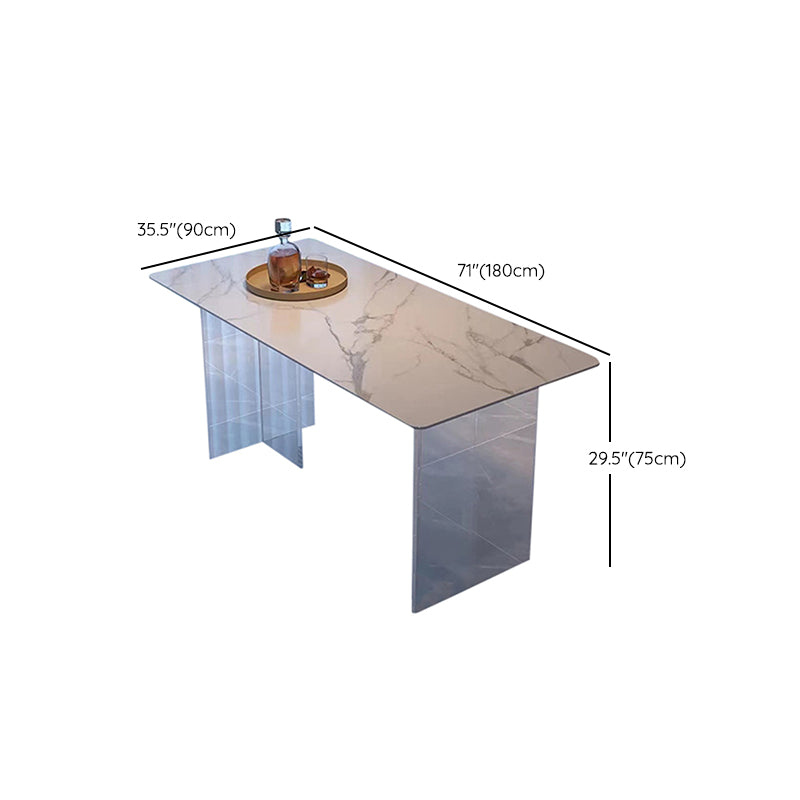 Glam Acrylic Dinette Set for Home 1/3/7 Pieces White Dining Table Set