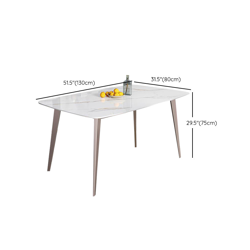 Contemporary Style 1/2/5/7 Pieces Dining Chairs Set Stone Rectangle Furniture in White