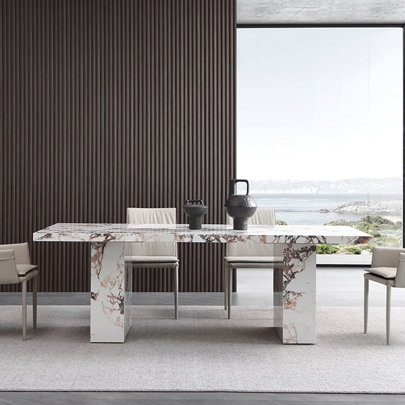 Stone Modern Dining Table Set 1/2/4/5/7 Pieces Dinette Set with Solid Back Chairs