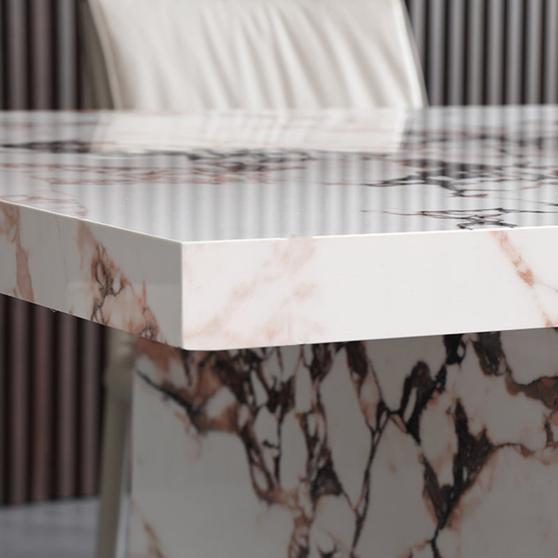 Stone Modern Dining Table Set 1/2/4/5/7 Pieces Dinette Set with Solid Back Chairs