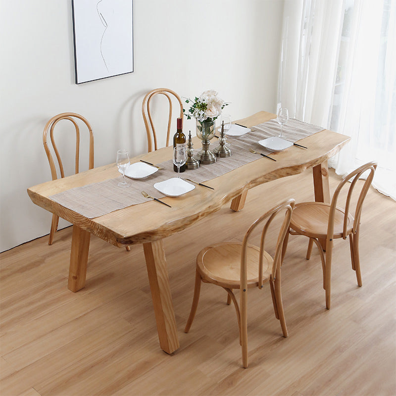Solid Wood Dining Set 1/4/5/6 Pcs Modern Dinette Set with Natural Frame for Home