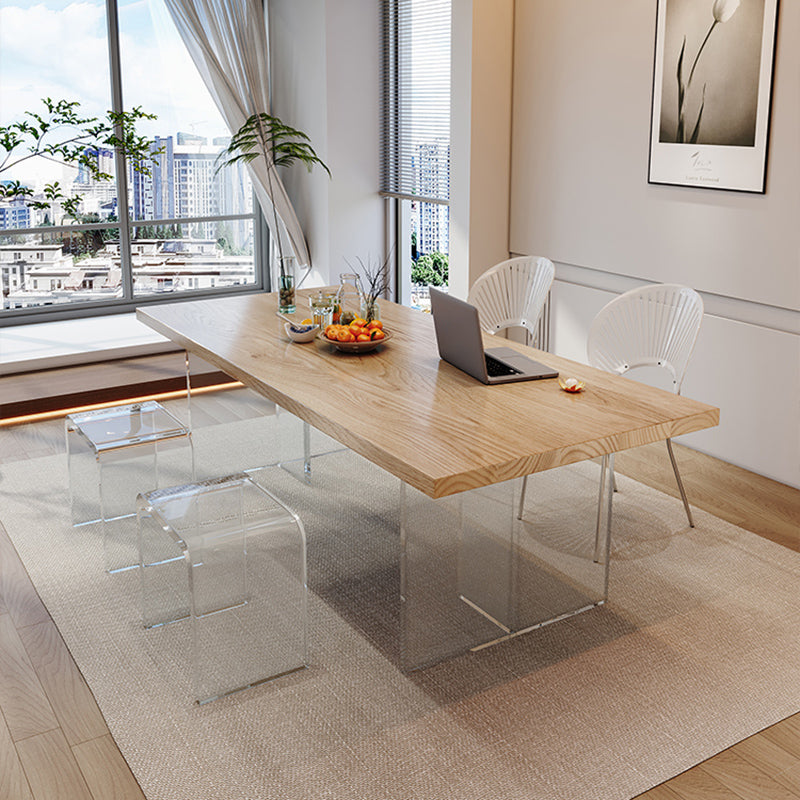 Natural Finish Pine Wood Dining Set 1/2/5 Pcs Modern Dinette Set