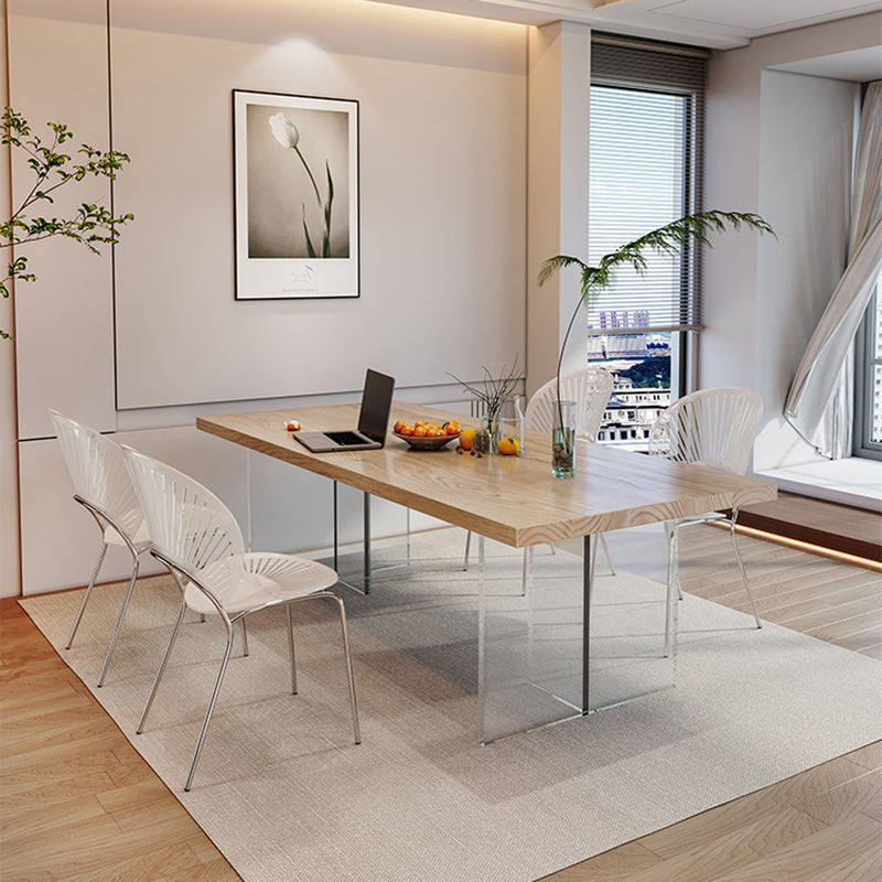 Natural Finish Pine Wood Dining Set 1/2/5 Pcs Modern Dinette Set